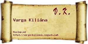 Varga Kiliána névjegykártya